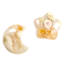 Load image into Gallery viewer, Flower Agate Star & Moon Set