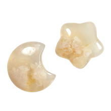 Load image into Gallery viewer, Flower Agate Star & Moon Set