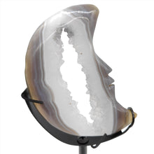 Load image into Gallery viewer, Druzy Agate Moon + Stand # 161