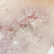 Load image into Gallery viewer, Flower Agate + Amethyst Geode + Stand # 163