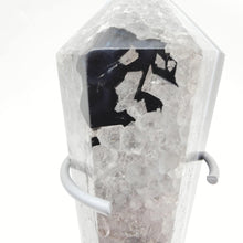 Load image into Gallery viewer, Black Banded Agate Wand + Stand # 167