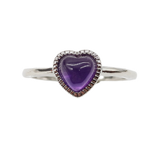 Load image into Gallery viewer, Amethyst Heart Adjustable Ring
