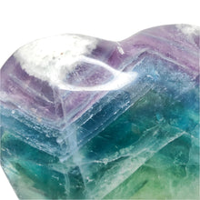 Load image into Gallery viewer, Snowflake Rainbow Fluorite Heart # 171