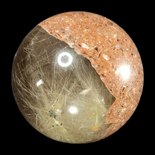 Load image into Gallery viewer, Scenic Garden Quartz with Golden Rutile Sphere # 52
