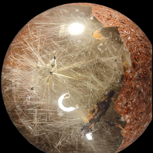 Load image into Gallery viewer, Scenic Garden Quartz with Golden Rutile Sphere # 52