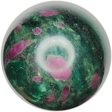 Load image into Gallery viewer, Ruby in Fuchsite Sphere Dark # 72