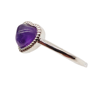 Load image into Gallery viewer, Amethyst Heart Adjustable Ring