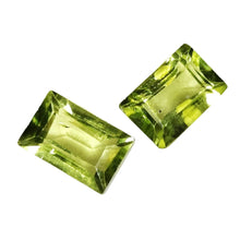 Load image into Gallery viewer, Peridot Emerald Cut Gemstone x2