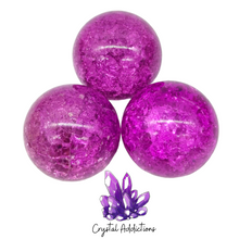 Load image into Gallery viewer, Fire & Ice Quartz Sphere - Purple & Magenta