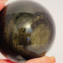 Load image into Gallery viewer, Golden Sheen Obsidian Sphere #148