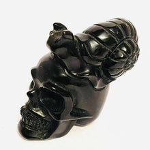 Load image into Gallery viewer, Black Obsidian Snail on Skull # 42