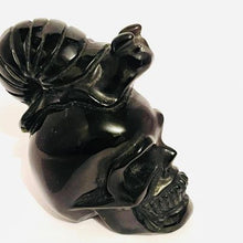 Load image into Gallery viewer, Black Obsidian Snail on Skull # 42