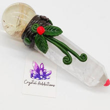 Load image into Gallery viewer, Clear Quartz + Citrine Sphere Wand # 136