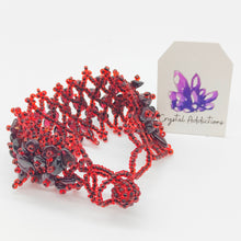 Load image into Gallery viewer, Garnet Beaded Wide Bracelet