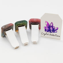 Load image into Gallery viewer, Crystal Car Vent Clips - Moss Agate Rectangle Cabochons