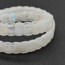 Load image into Gallery viewer, Rainbow Moonstone Flat Rectangle Bracelet