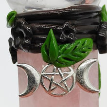 Load image into Gallery viewer, Rose Quartz + Clear Quartz Sphere Wand # 152