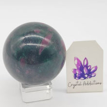 Load image into Gallery viewer, Ruby in Fuchsite Sphere Dark # 72