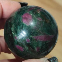 Load image into Gallery viewer, Ruby in Fuchsite Sphere Dark # 72