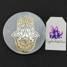 Load image into Gallery viewer, Selenite Charging Disk + Gold Symbols