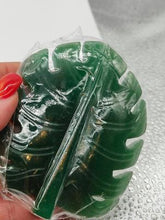 Load image into Gallery viewer, Green Aventurine Monstera Leaf # 102