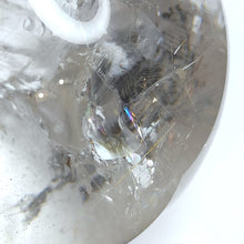 Load image into Gallery viewer, Clear Quartz + Gold &amp; Silver Rutile Sphere # 12
