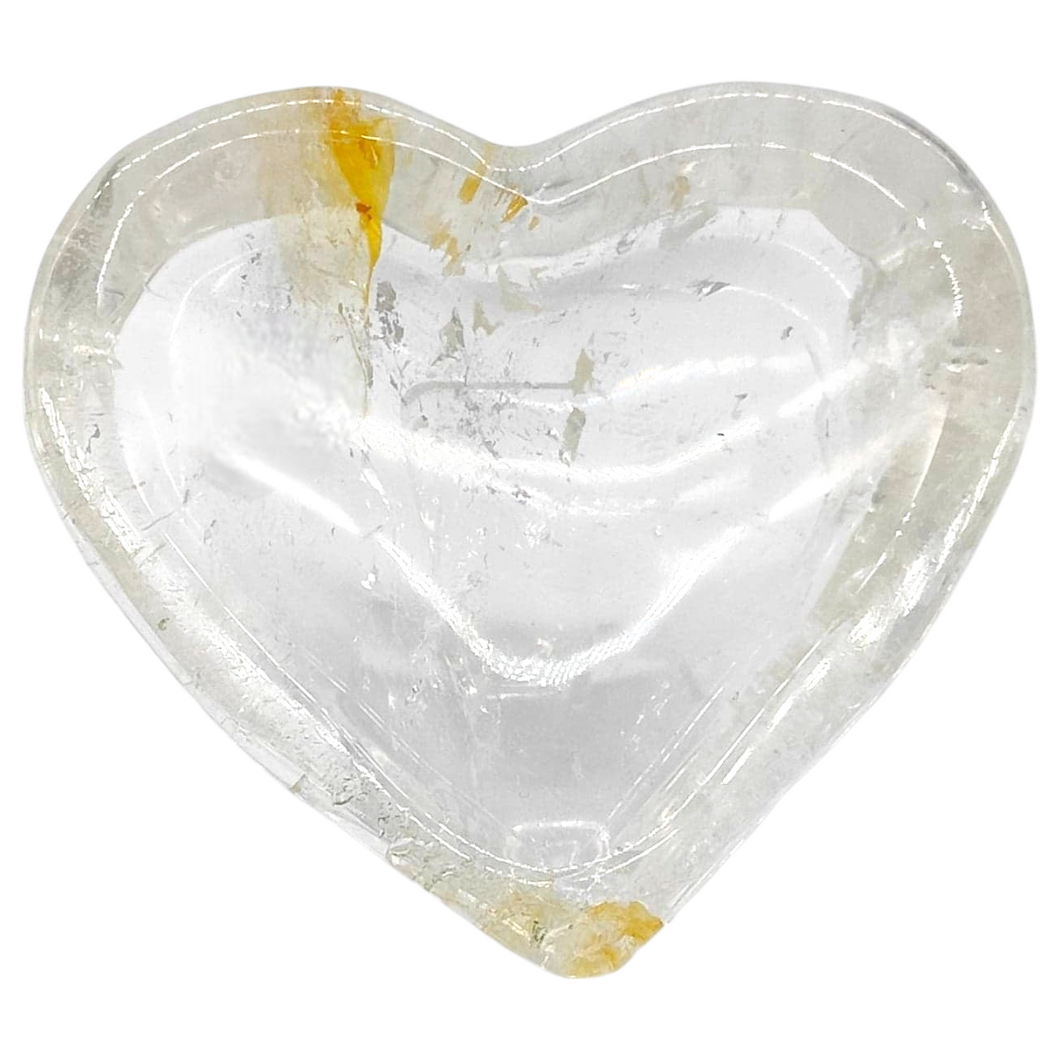 Clear Quartz + Golden Healer Heart Bowl # 139
