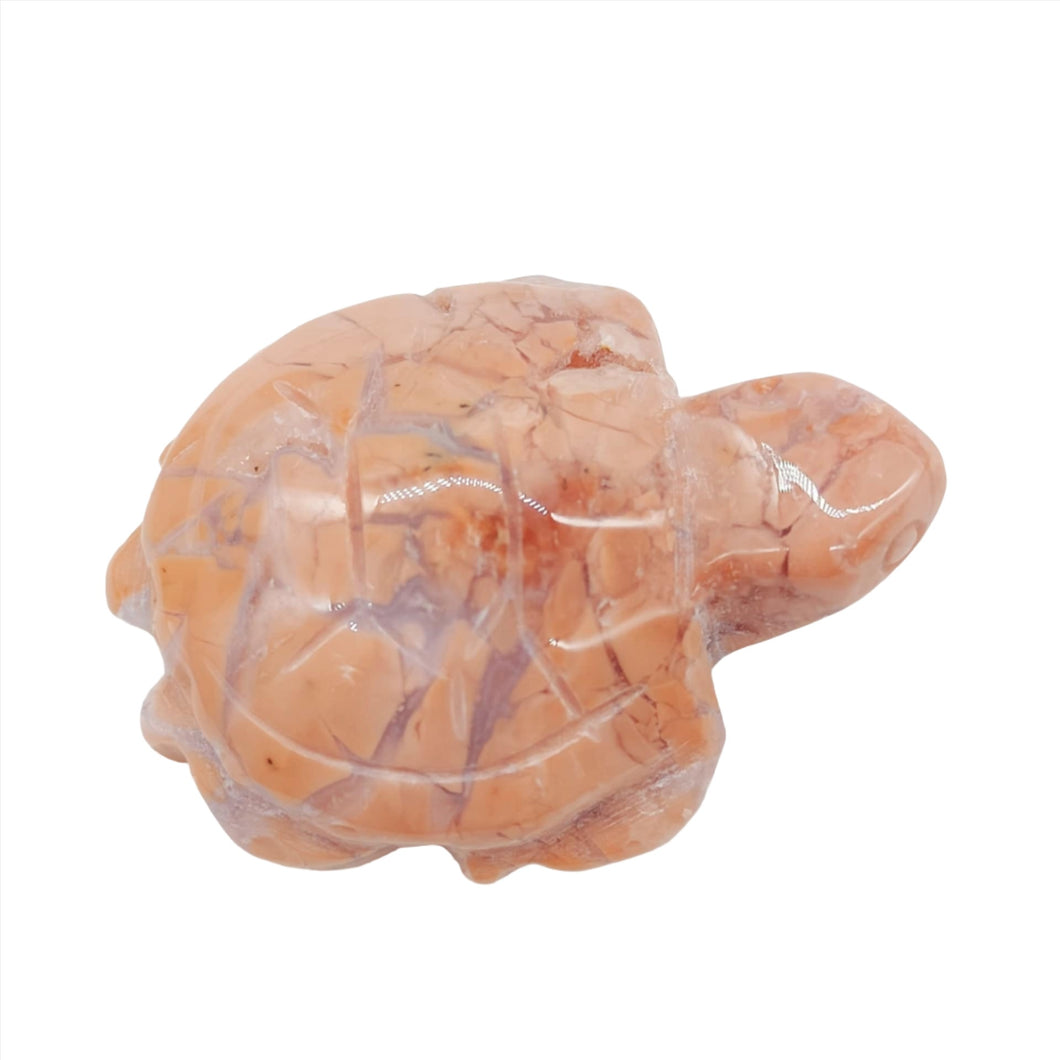 Pink Flower Agate Turtle # 194