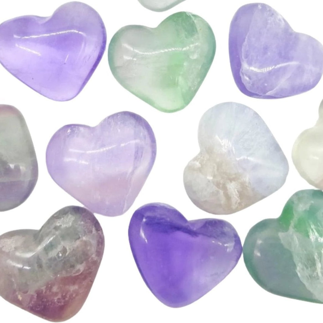 Rainbow Fluorite Hearts