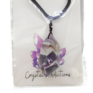 Chevron Amethyst D/T Pendant w.Cord