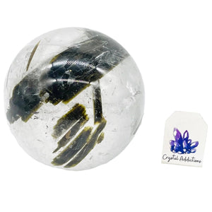 Green Tourmaline in Clear Quartz Sphere # 83