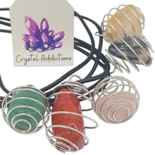 Load image into Gallery viewer, Cage Tumble Pendant + Leather Cord Assorted
