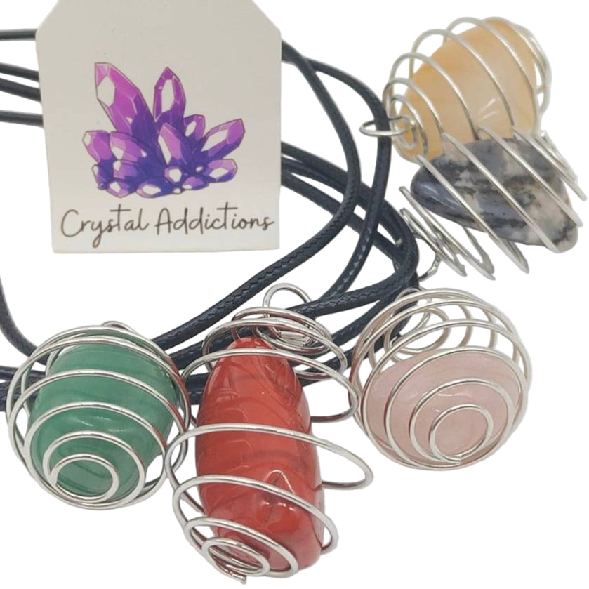 Cage Tumble Pendant + Leather Cord Assorted