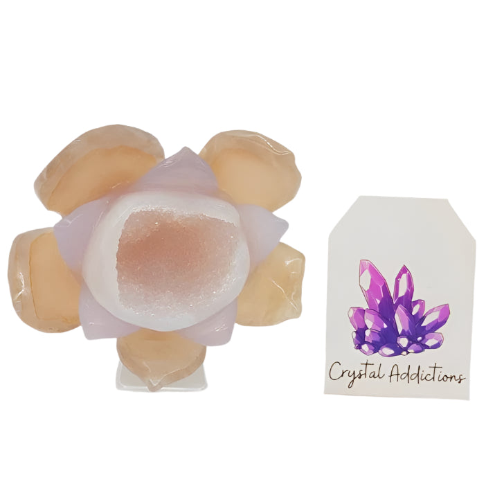 Druzy Agate Lotus Flower # 128