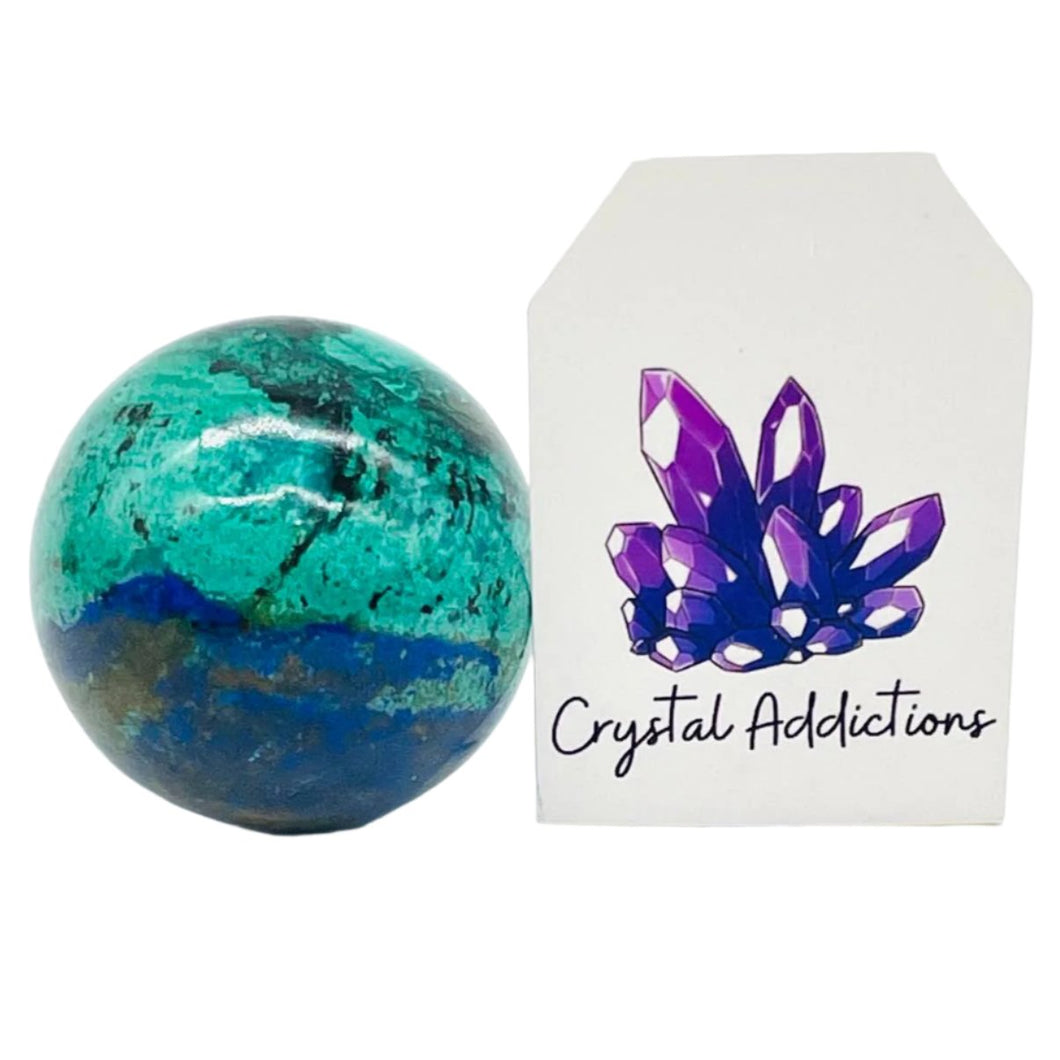 Chrysocolla Malachite + Azurite Sphere # 21