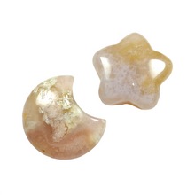 Load image into Gallery viewer, Flower Agate Star &amp; Moon Set
