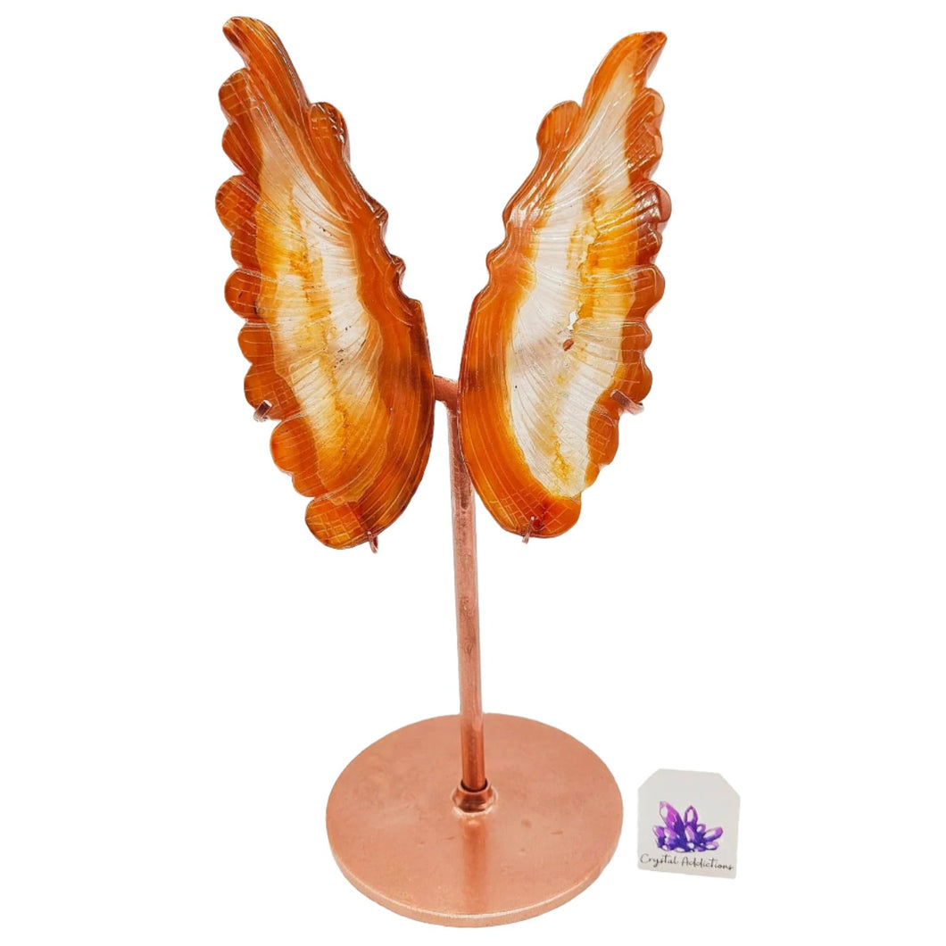 Druzy Agate Wings + Stand # 175