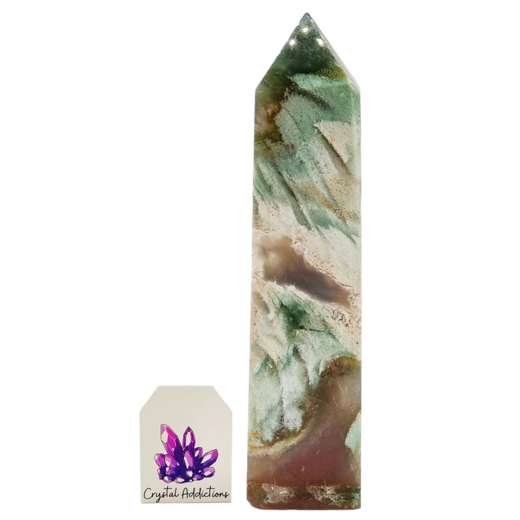 Moss Agate Tower Fossilised  # 45