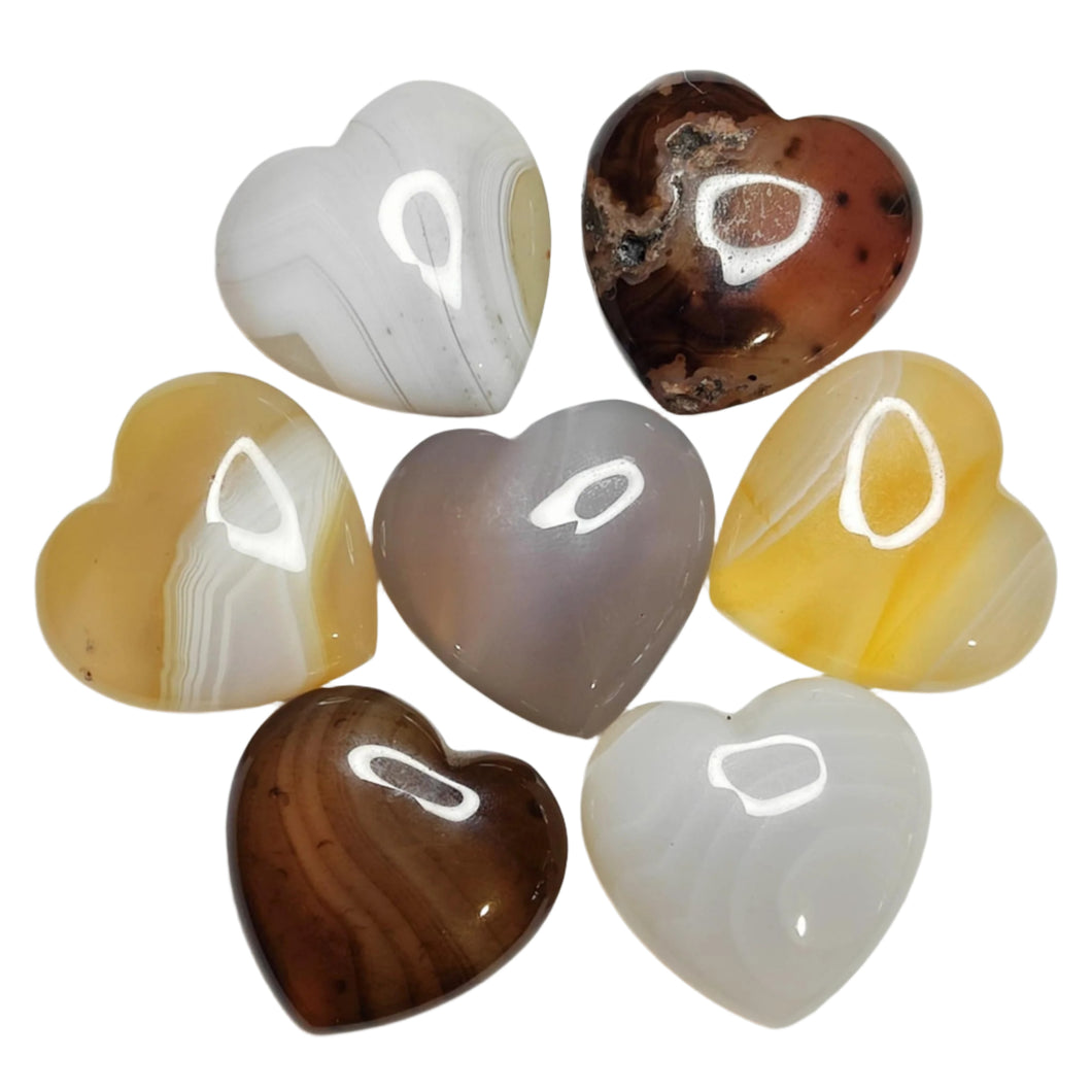 Agate Medium Puffy Heart