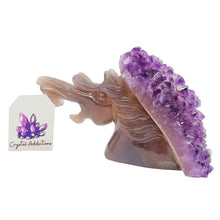 Load image into Gallery viewer, Agate + Amethyst Druzy Horse # 48
