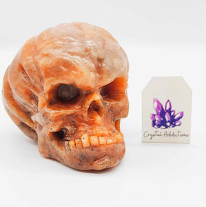 Orange Calcite Pumpkin Skull # 77