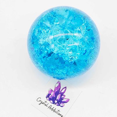 Fire & Ice Quartz Sphere - Blue