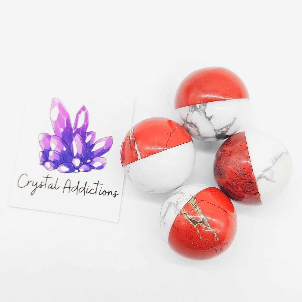 Howlite + Red Jasper Spheres