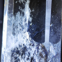 Load image into Gallery viewer, Clear Quartz Blue Needle Feather Tower + Stand # 10
