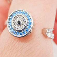 Load image into Gallery viewer, Evil Eye Adjustable Meditation Spinning Ring
