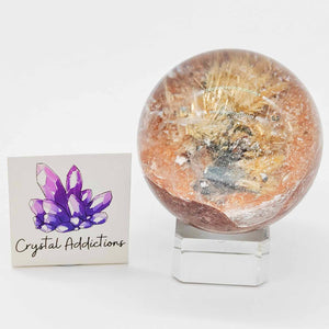 Scenic Garden Quartz + Rutile + Pyrite Sphere # 42