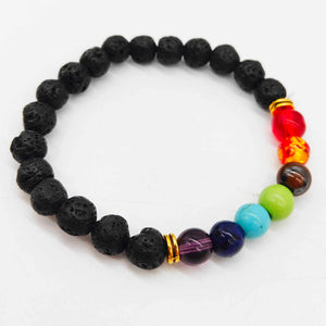 Chakra Lava Bead Bracelet - Replica Crystals