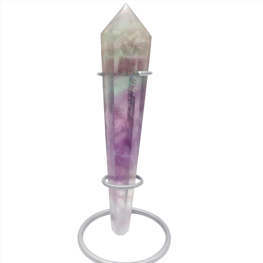 Rainbow Fluorite Wand + Stand # 73