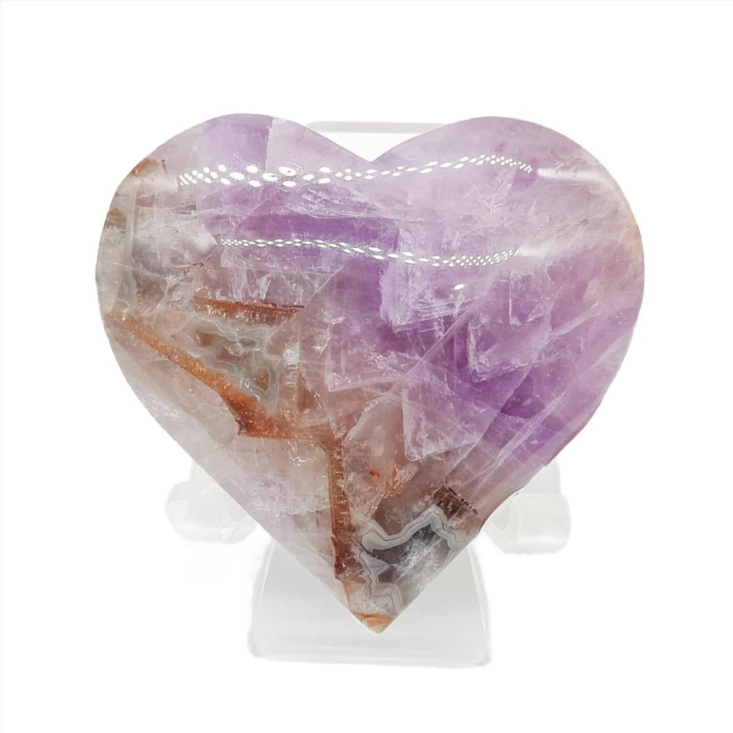 Amethyst + Mexican Agate Heart # 161