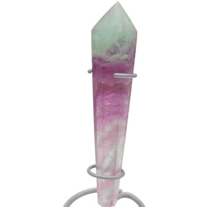 Rainbow Fluorite Wand + Stand # 69